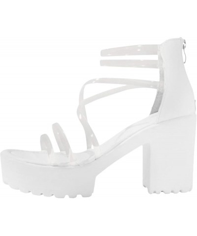 Sandal Womens Wedge Platform Sandals Adjustable Flip Flops Roman Ankle Strappy Zipper Flat Hiking Sandals LS7 White $21.02 Sa...