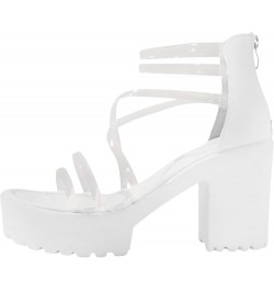 Sandal Womens Wedge Platform Sandals Adjustable Flip Flops Roman Ankle Strappy Zipper Flat Hiking Sandals LS7 White $21.02 Sa...