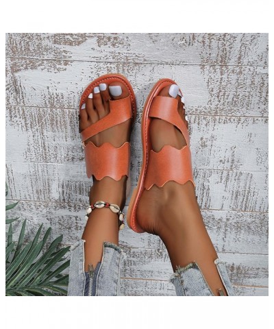 Slide Sandals for Women 2023 Dressy Wide Width Sandals Summer Leather Cover Toe Flat Bottom Beach Sandals House Outdoor Sanda...