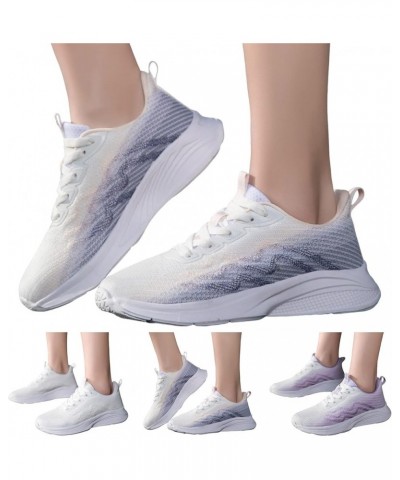 Women Sneakers Fashion Summer New Pattern Mesh Breathable Comfortable Thick Bottom Flat Bottom Lace Karate (Pink, 6.5) 8.5 Pi...