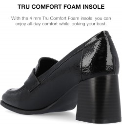 Womens Tru Comfort Foam Medium and Wide Width Malleah Loafer Style Stacked Heel Pumps Patent/Black Wide $21.52 Pumps