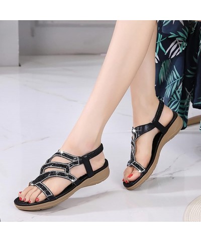 Platform Sandals for Women Buckle Ankle Strap Open Toe Espadrilles Wedge Sandals Dressy Summer Anti-Slip Beach Sandals B03 - ...