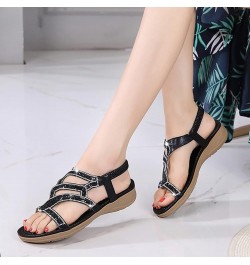 Platform Sandals for Women Buckle Ankle Strap Open Toe Espadrilles Wedge Sandals Dressy Summer Anti-Slip Beach Sandals B03 - ...