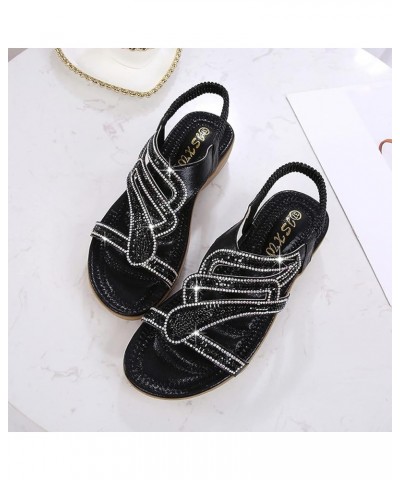 Platform Sandals for Women Buckle Ankle Strap Open Toe Espadrilles Wedge Sandals Dressy Summer Anti-Slip Beach Sandals B03 - ...