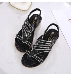 Platform Sandals for Women Buckle Ankle Strap Open Toe Espadrilles Wedge Sandals Dressy Summer Anti-Slip Beach Sandals B03 - ...