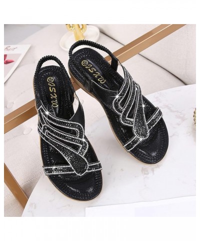 Platform Sandals for Women Buckle Ankle Strap Open Toe Espadrilles Wedge Sandals Dressy Summer Anti-Slip Beach Sandals B03 - ...