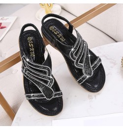 Platform Sandals for Women Buckle Ankle Strap Open Toe Espadrilles Wedge Sandals Dressy Summer Anti-Slip Beach Sandals B03 - ...