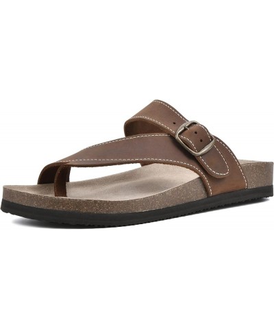 Carly Signature Comfort-Molded Footbed Sandal Brown/Leather $18.40 Sandals