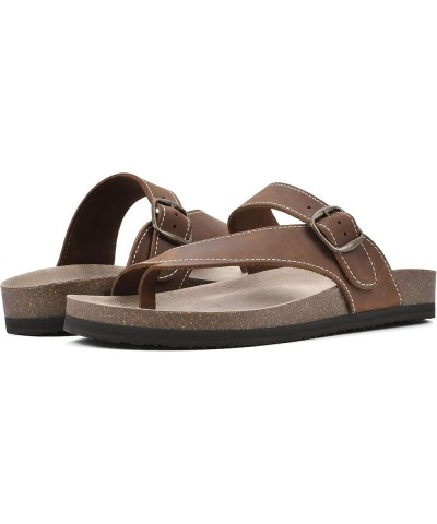 Carly Signature Comfort-Molded Footbed Sandal Brown/Leather $18.40 Sandals