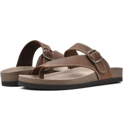 Carly Signature Comfort-Molded Footbed Sandal Brown/Leather $18.40 Sandals