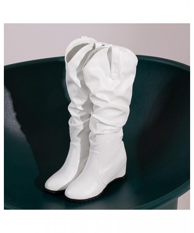 Women'S Western Boots Women's Fashion Ankle Booties Causal 8-Eye Side Zipper Lace-up Combat Boots Z 01-white $11.69 Outdoor S...