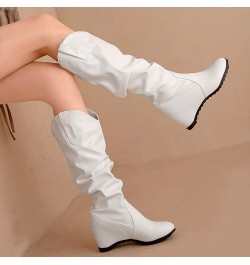 Women'S Western Boots Women's Fashion Ankle Booties Causal 8-Eye Side Zipper Lace-up Combat Boots Z 01-white $11.69 Outdoor S...