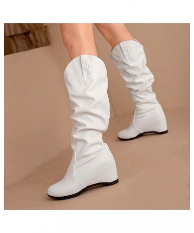 Women'S Western Boots Women's Fashion Ankle Booties Causal 8-Eye Side Zipper Lace-up Combat Boots Z 01-white $11.69 Outdoor S...