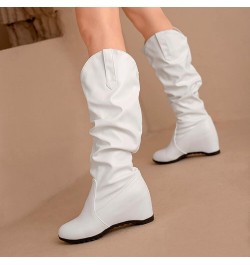 Women'S Western Boots Women's Fashion Ankle Booties Causal 8-Eye Side Zipper Lace-up Combat Boots Z 01-white $11.69 Outdoor S...