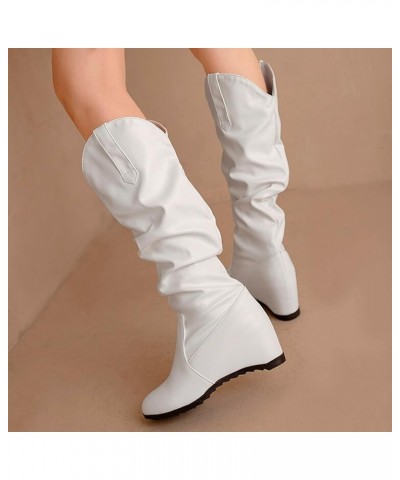 Women'S Western Boots Women's Fashion Ankle Booties Causal 8-Eye Side Zipper Lace-up Combat Boots Z 01-white $11.69 Outdoor S...