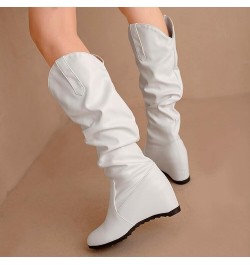 Women'S Western Boots Women's Fashion Ankle Booties Causal 8-Eye Side Zipper Lace-up Combat Boots Z 01-white $11.69 Outdoor S...