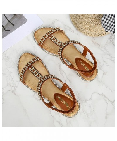 Sport Sandals For Women Closed Toe Sexy Flats Shoes Women Dressy Size 12 Sandals Women Slides Sport Sandals For Women Coffee-...