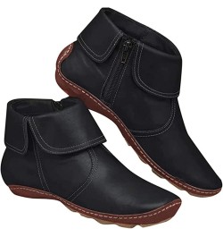 Cowboy Booties For Women Ankle Boots Cowgirl Western Short Booties Fashion Casual High Top Combat Walking Shoes Black $17.09 ...