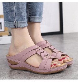 Rhinestone Sandals for Women Size 9 Women Summer Solid Slip On Casual Open Toe Memory Foam Sandals for Women Pink-b $15.76 Sa...