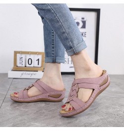 Rhinestone Sandals for Women Size 9 Women Summer Solid Slip On Casual Open Toe Memory Foam Sandals for Women Pink-b $15.76 Sa...