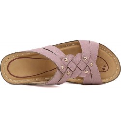 Rhinestone Sandals for Women Size 9 Women Summer Solid Slip On Casual Open Toe Memory Foam Sandals for Women Pink-b $15.76 Sa...