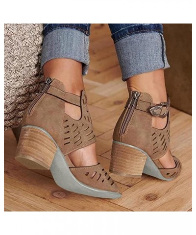 Sandals For Women,Womens Open Toe Ankle Strap Chunky Block High Heel Dress Party Sandals Dressy Summer Strappy Sandals X0y-br...