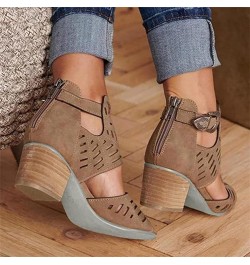 Sandals For Women,Womens Open Toe Ankle Strap Chunky Block High Heel Dress Party Sandals Dressy Summer Strappy Sandals X0y-br...