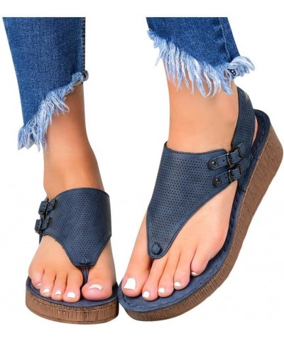 Women's Platform Casual Flip Hollow Out Ladies Fashion Flop Wedges Sandals Shoes Women's Womens Jelly Sandals Size 10 Blue $1...