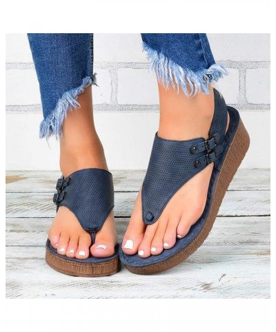 Women's Platform Casual Flip Hollow Out Ladies Fashion Flop Wedges Sandals Shoes Women's Womens Jelly Sandals Size 10 Blue $1...