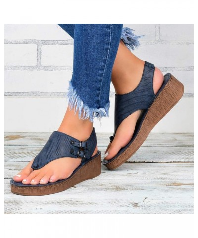 Women's Platform Casual Flip Hollow Out Ladies Fashion Flop Wedges Sandals Shoes Women's Womens Jelly Sandals Size 10 Blue $1...