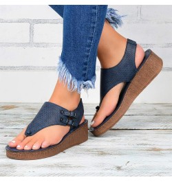 Women's Platform Casual Flip Hollow Out Ladies Fashion Flop Wedges Sandals Shoes Women's Womens Jelly Sandals Size 10 Blue $1...