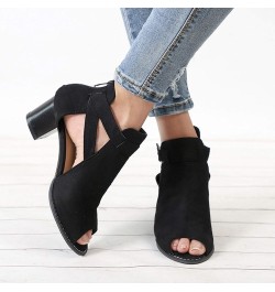 strappy heels for women lace up Sandals for Women Ladies Fashion Peep Toe Sandals Hollow Out High Heels Z-01 Black $26.35 San...