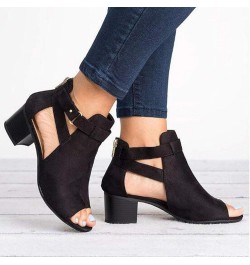 strappy heels for women lace up Sandals for Women Ladies Fashion Peep Toe Sandals Hollow Out High Heels Z-01 Black $26.35 San...