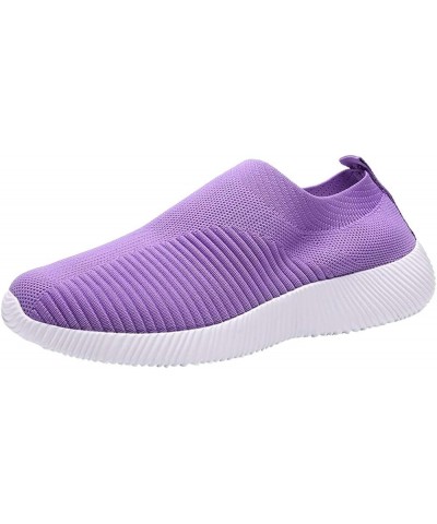 Slip On Canvas Shoes for Women Low Top Fashion Sneakers Comfortable Walking Flats, Slip On Sneakers Z 11-purple $13.12 Athlet...