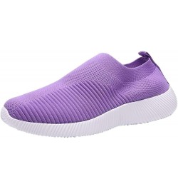 Slip On Canvas Shoes for Women Low Top Fashion Sneakers Comfortable Walking Flats, Slip On Sneakers Z 11-purple $13.12 Athlet...