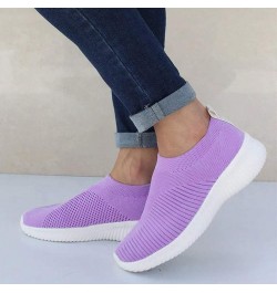 Slip On Canvas Shoes for Women Low Top Fashion Sneakers Comfortable Walking Flats, Slip On Sneakers Z 11-purple $13.12 Athlet...