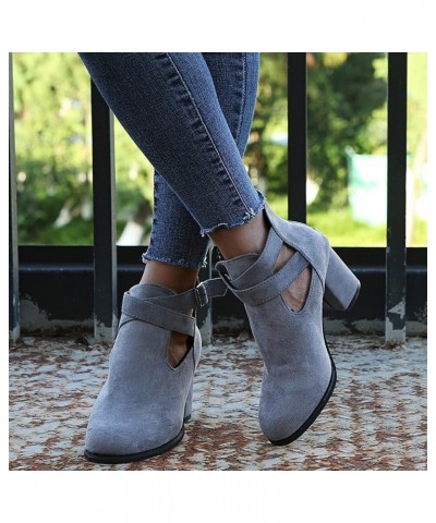 Women's Low Wedge Heel Sandals Peep Open Toe Ankle Strap Zipper Back Summer Roman Sandal A-01 Grey $23.41 Athletic Shoes