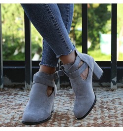 Women's Low Wedge Heel Sandals Peep Open Toe Ankle Strap Zipper Back Summer Roman Sandal A-01 Grey $23.41 Athletic Shoes