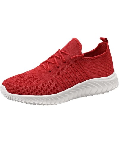 Men's Tennis Lightweight Athletics Gym Jogging Sneakers White Platform Sneakers Mens Sneakers Size 9 Z-04 Red $16.07 Boots