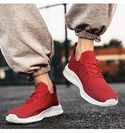 Men's Tennis Lightweight Athletics Gym Jogging Sneakers White Platform Sneakers Mens Sneakers Size 9 Z-04 Red $16.07 Boots