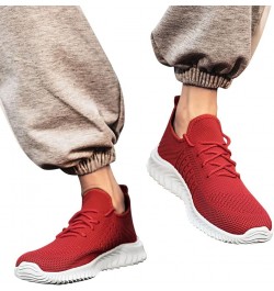 Men's Tennis Lightweight Athletics Gym Jogging Sneakers White Platform Sneakers Mens Sneakers Size 9 Z-04 Red $16.07 Boots