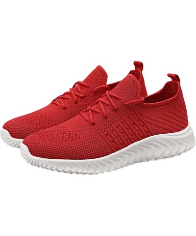 Men's Tennis Lightweight Athletics Gym Jogging Sneakers White Platform Sneakers Mens Sneakers Size 9 Z-04 Red $16.07 Boots