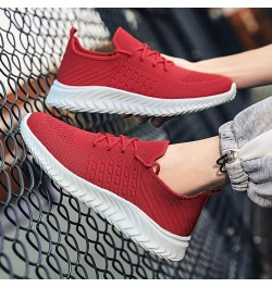 Men's Tennis Lightweight Athletics Gym Jogging Sneakers White Platform Sneakers Mens Sneakers Size 9 Z-04 Red $16.07 Boots