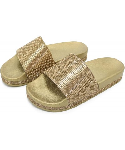 Flip Flops For Cute Slides For Womens Sandals Comfortable Slides Womens Sandal Wedge Sandals For Women Flats I-gold $13.88 At...