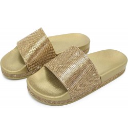 Flip Flops For Cute Slides For Womens Sandals Comfortable Slides Womens Sandal Wedge Sandals For Women Flats I-gold $13.88 At...