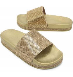 Flip Flops For Cute Slides For Womens Sandals Comfortable Slides Womens Sandal Wedge Sandals For Women Flats I-gold $13.88 At...