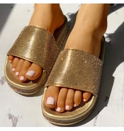 Flip Flops For Cute Slides For Womens Sandals Comfortable Slides Womens Sandal Wedge Sandals For Women Flats I-gold $13.88 At...