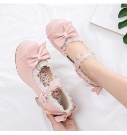 Womans Warm Model Round Toe Mid Heel Mary Jane Platform with Sweet Faux Leather and Buckled Strap Dancing Pumps Pink 02 $23.2...