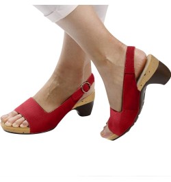 Summer Sandals for Women 2024 Orthotic Walking Sandals Women Fashion Comfortable Sandals Arch Support Sandals Z03-red-wedge S...