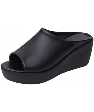 Slide Sandals for Women Casual Orthotic Espadrilles Sandals Beach Boho Sandals 2 Band Sandal 17-qrcvgj-d-black $15.83 Slippers